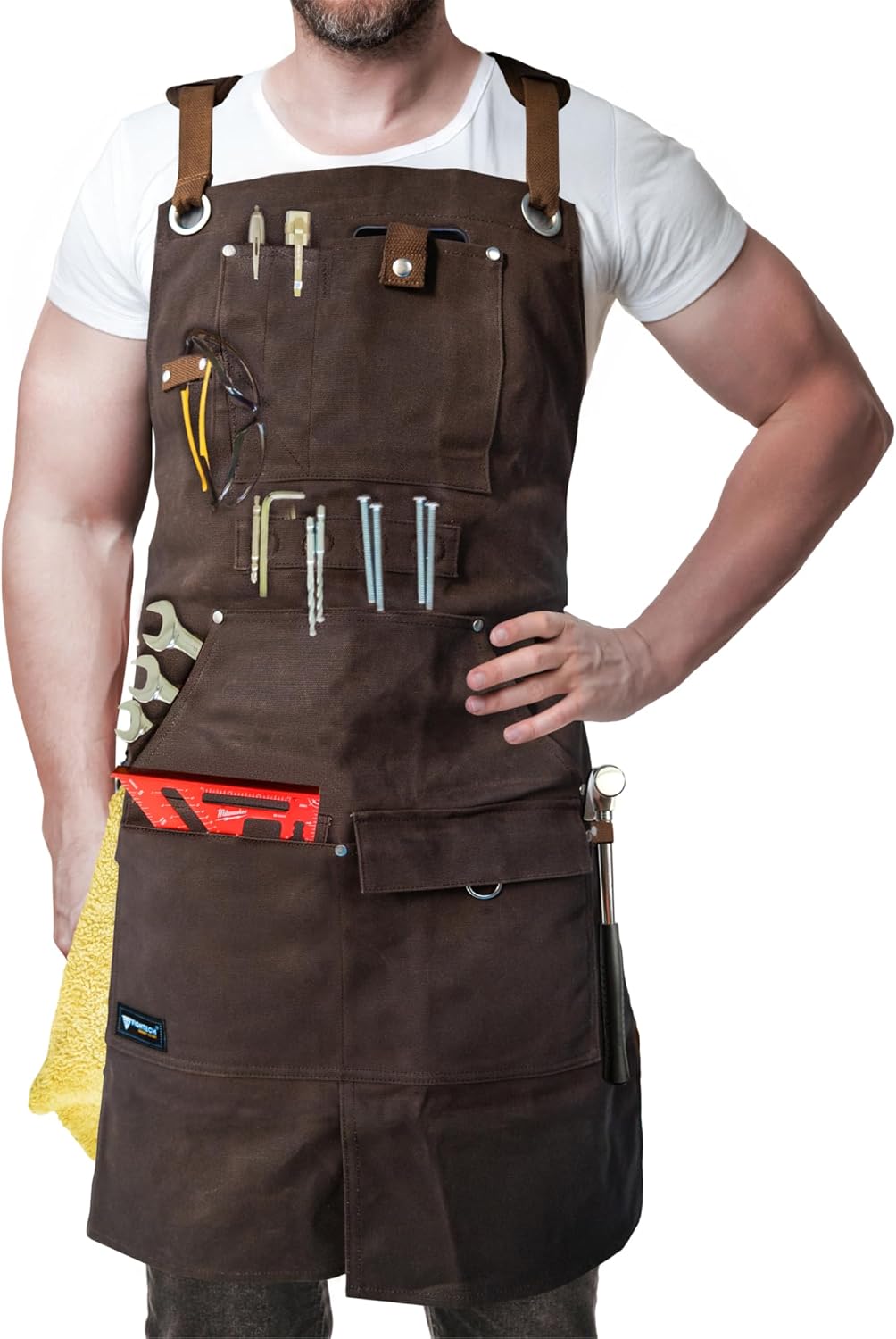 Heavy Duty Wood Working Apron for Men with Tool Pockets