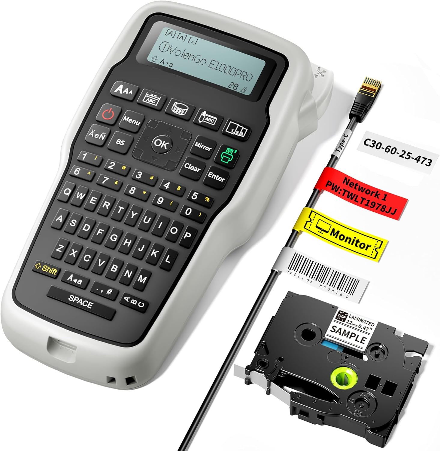 VolenGo E1000: Waterproof Wire Label Maker