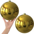 Gold 8.0 in Extra Large Christmas Balls Ornaments - Shatterproof Set