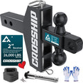 Adjustable Trailer Hitch 6in Drop/Rise - 2in Receiver Ball Mount