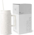 50oz Cream Leopard Trek Tumbler with Handle - Large Insulated Travel
