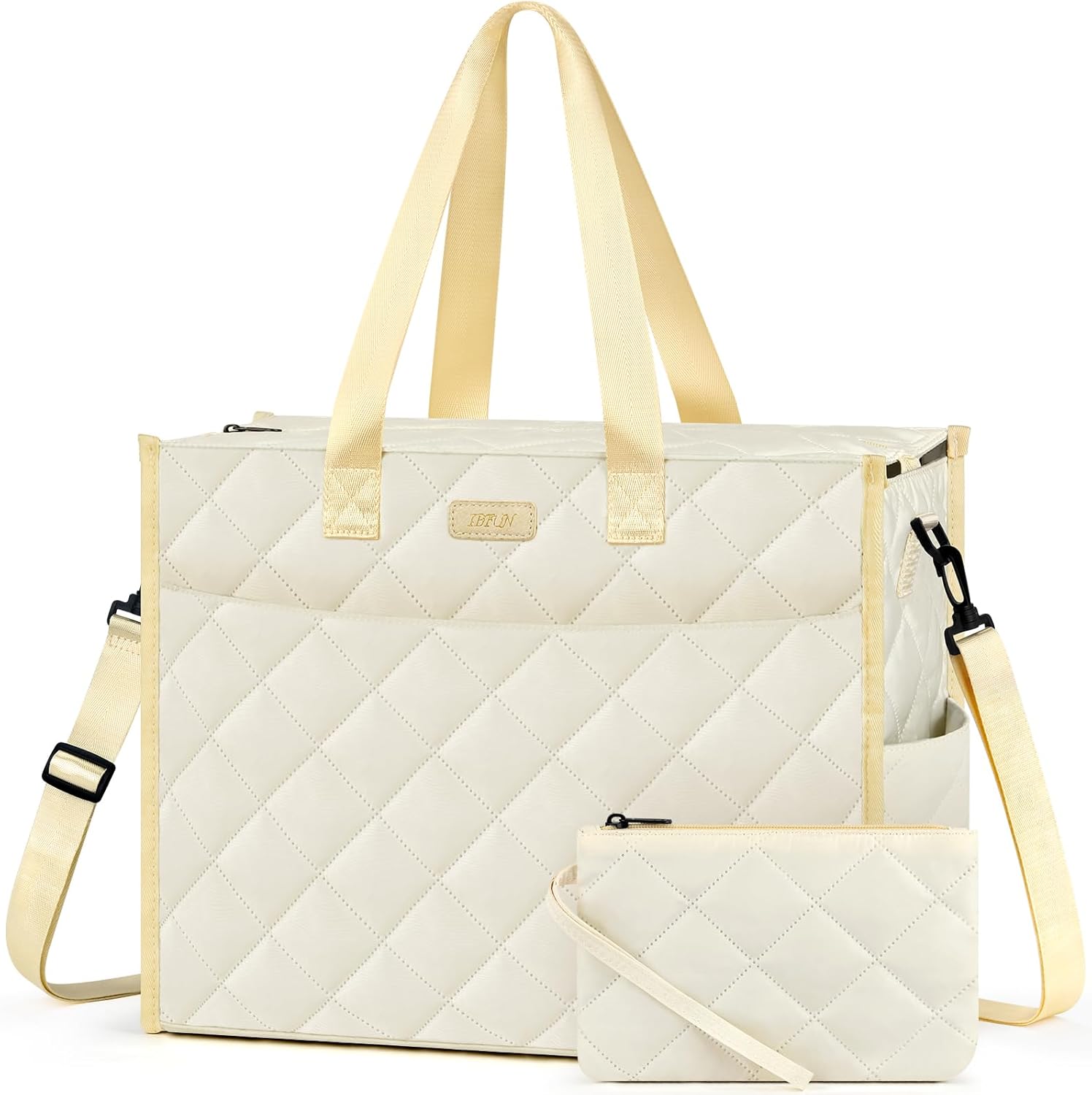 IBFUN Utility Tote Bag with 14 Pockets for Work and Travel