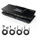 USB-C Dual Monitor KVM Switch 2 Computers - 4K@60Hz, 60W PD
