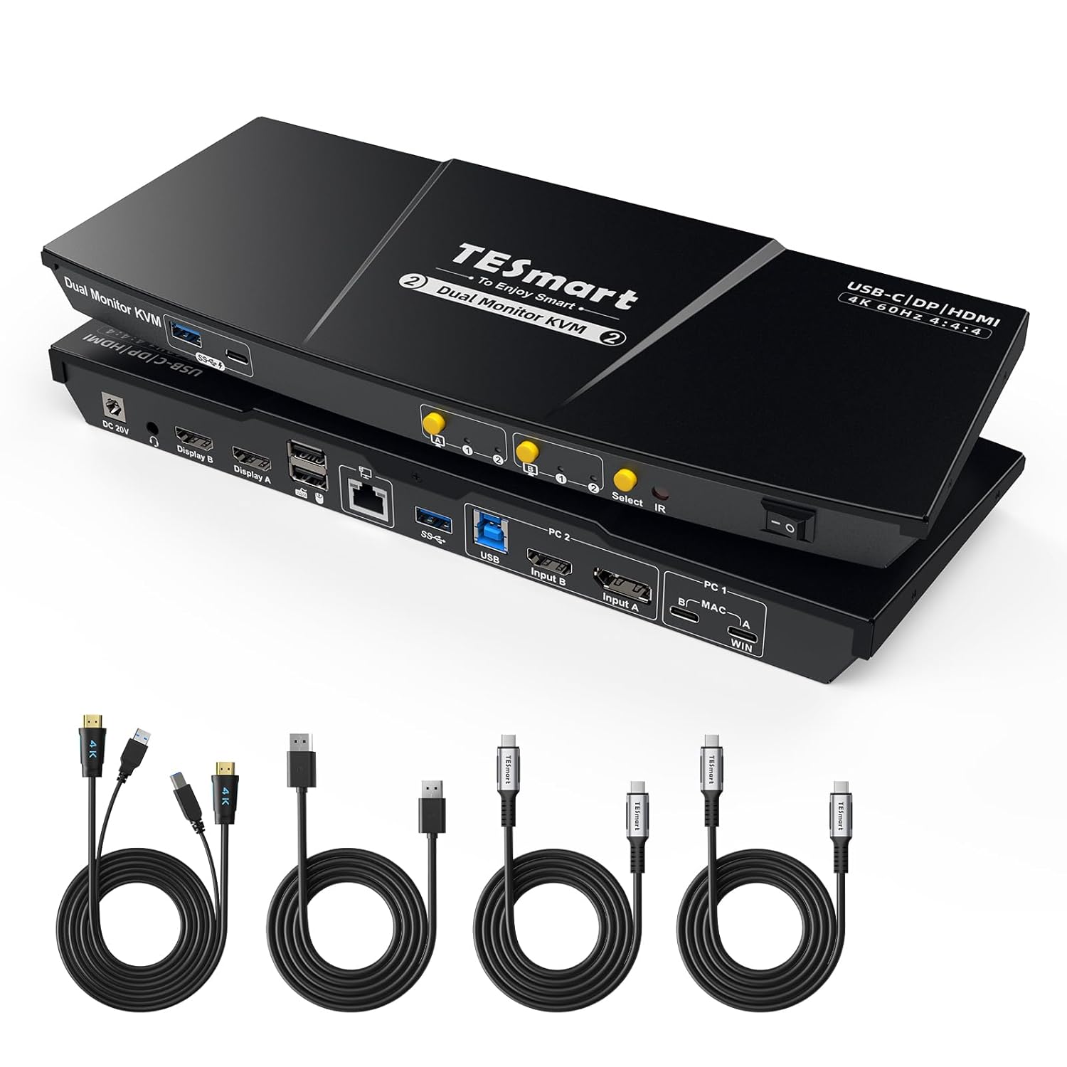 TESmart USB-C Dual Monitor KVM Switch for Seamless Workflows