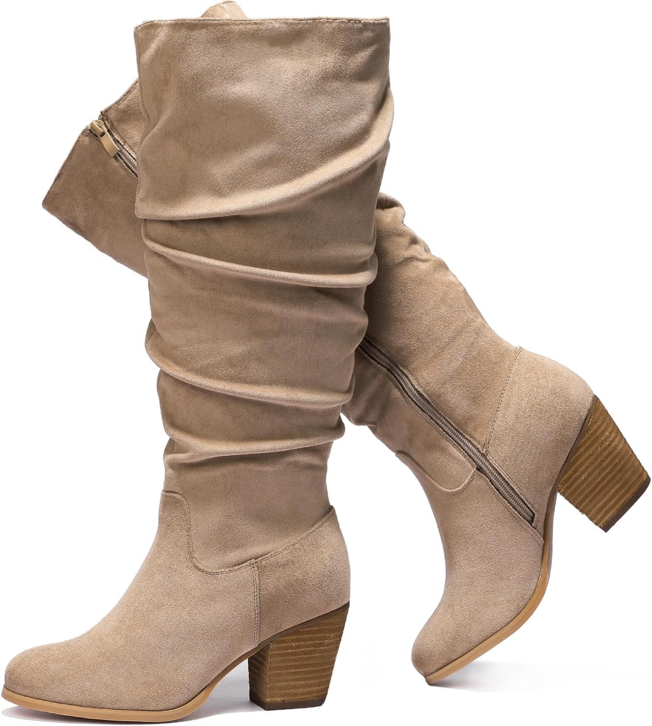 Luoika Women's Extra Wide Calf Slouchy Knee High Boots Review
