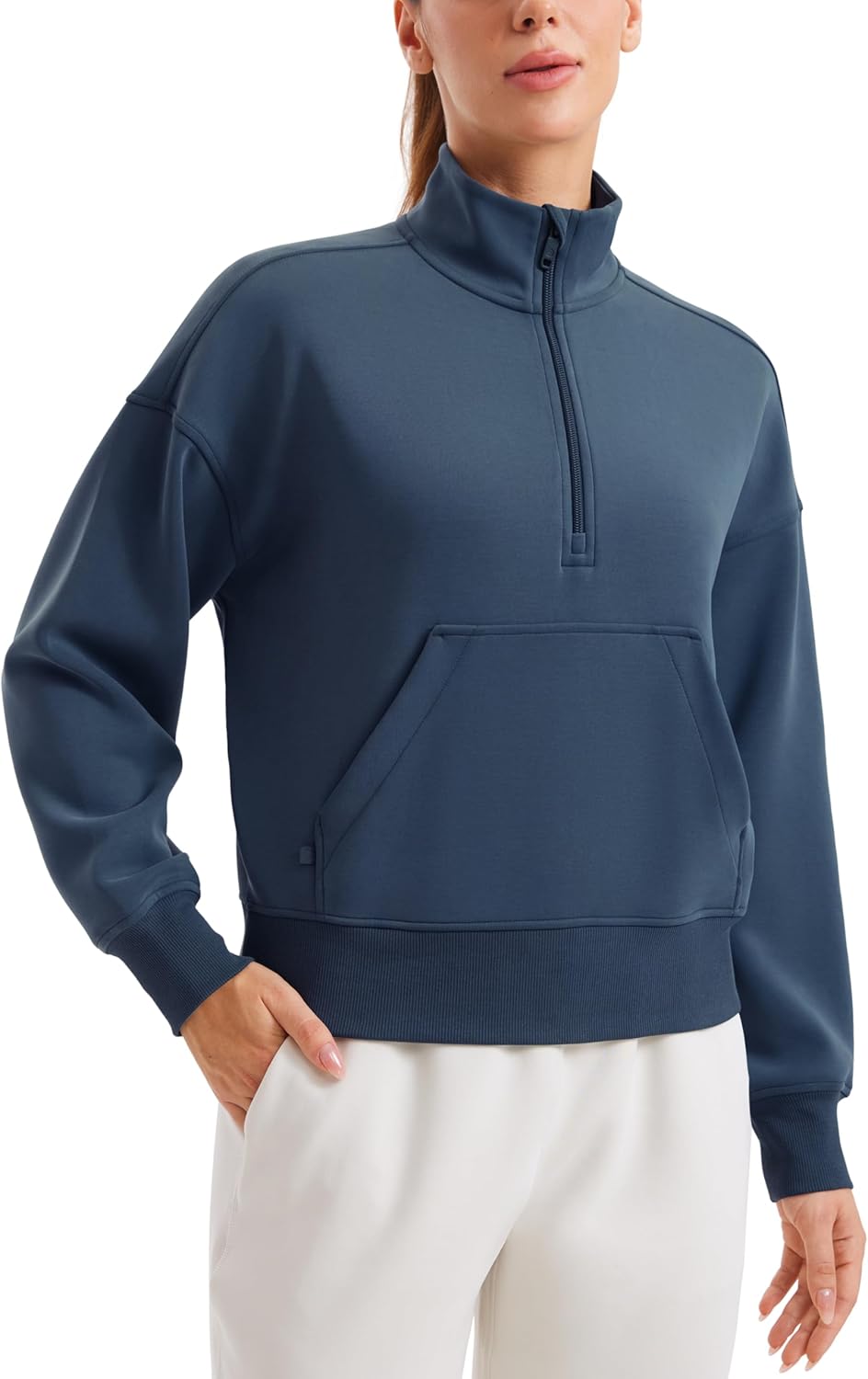 CRZ YOGA SoftAura Half Zip Sweatshirt for Women - Cozy Layer