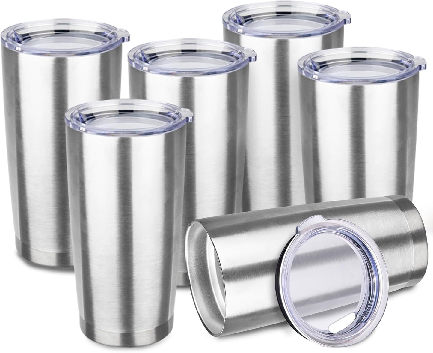 20oz Insulated Tumblers Bulk for Hot and Cold Drinks - Silver