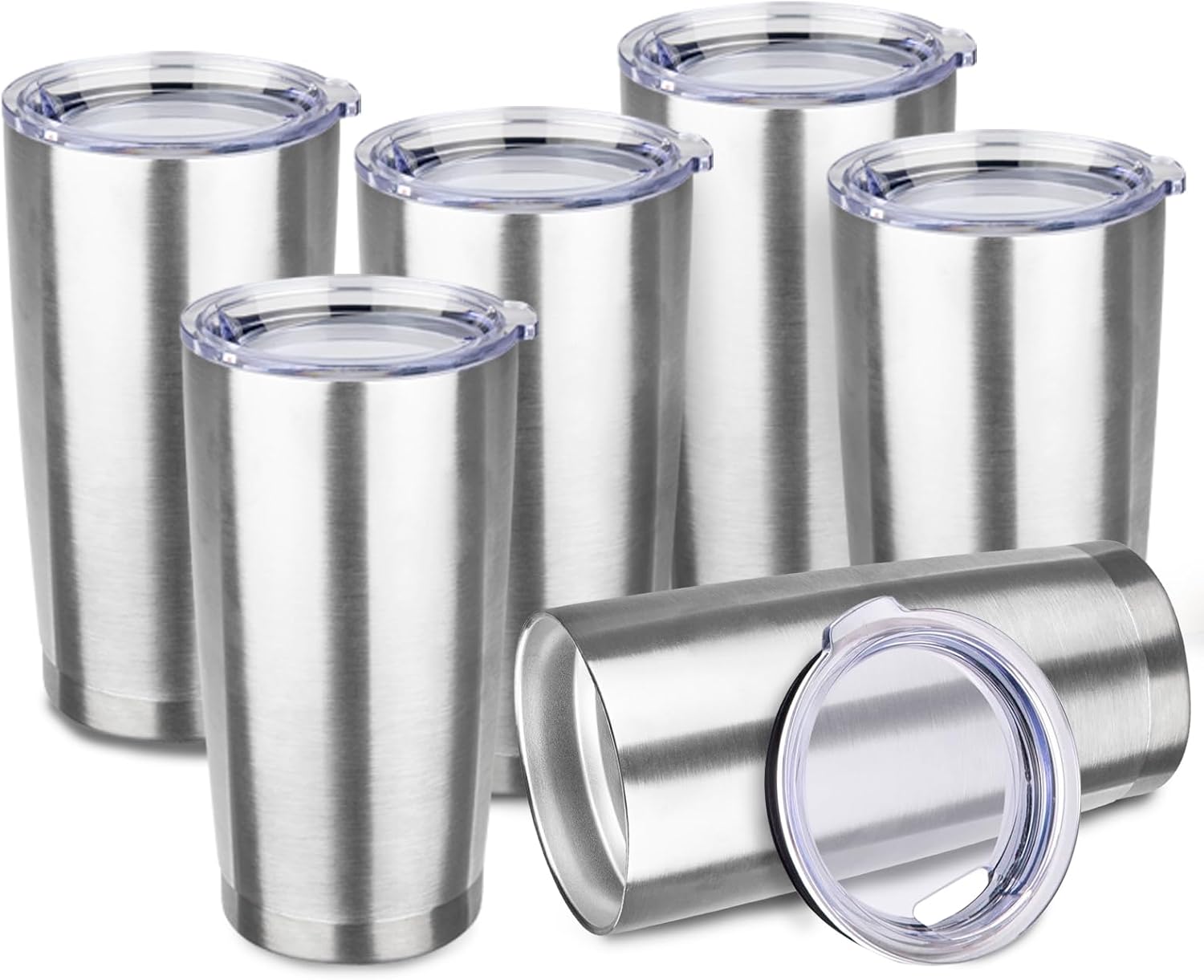 20oz Insulated Tumblers Bulk for Hot and Cold Drinks - Silver
