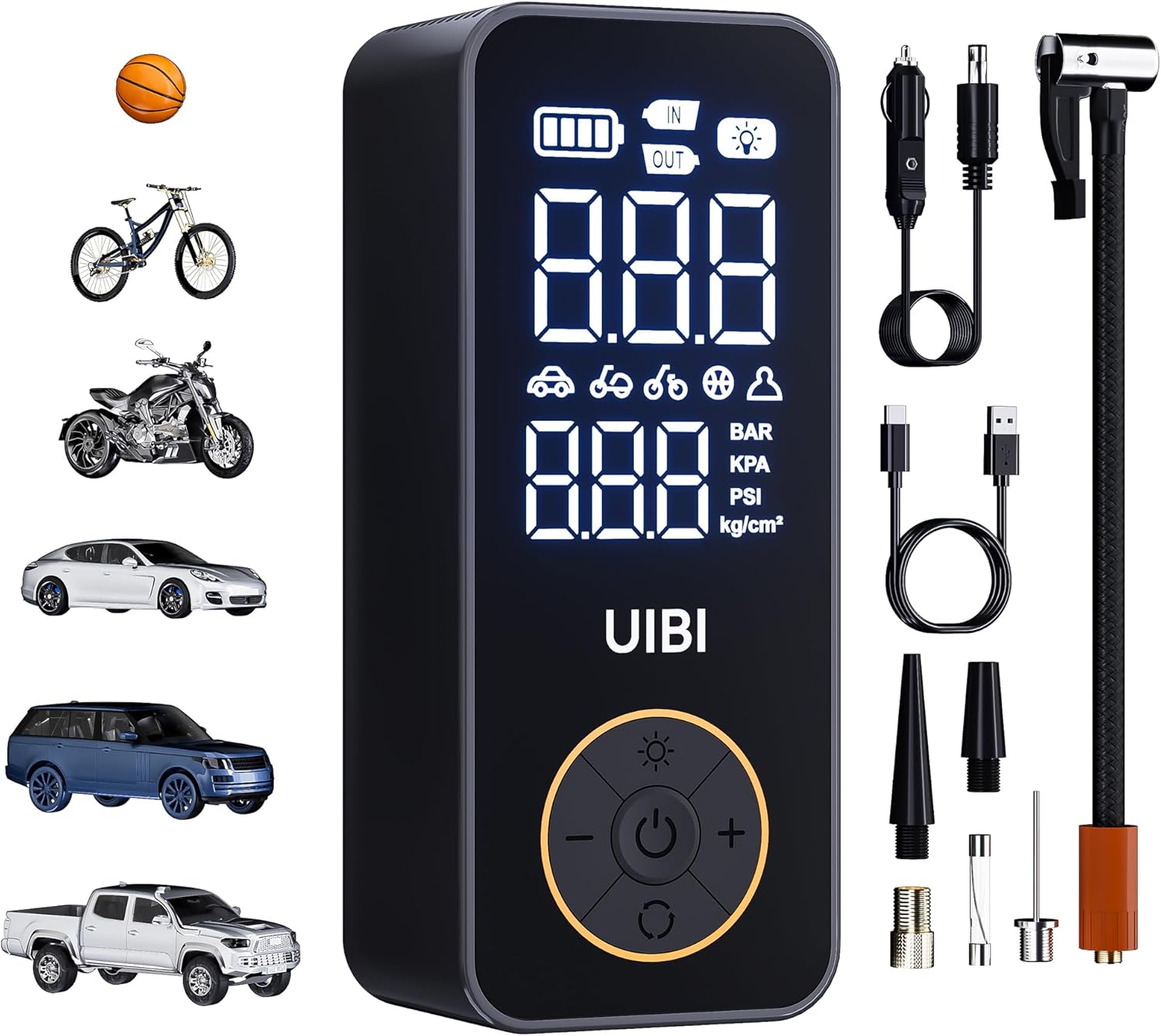 Fast Inflate Tire Pump - Cordless, 150 PSI, LED Light