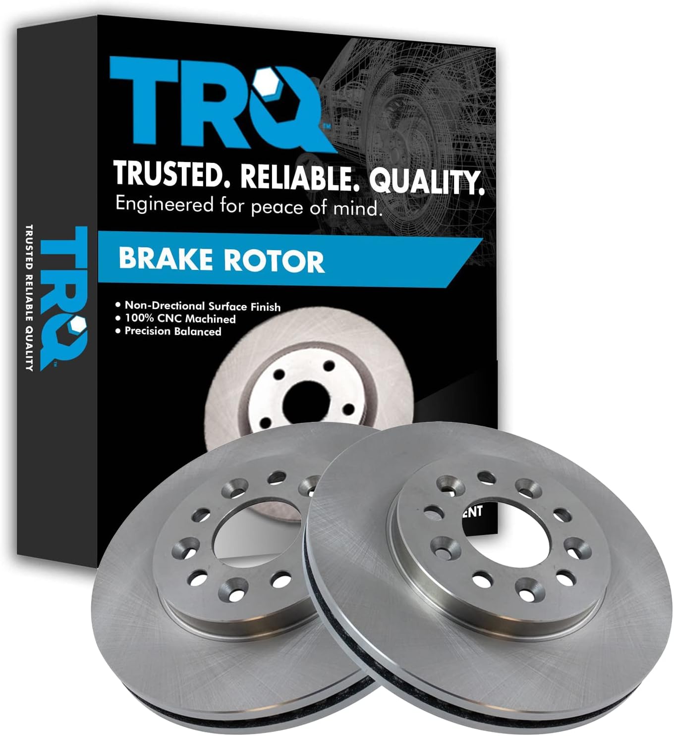 TRQ Front Brake Rotors Set Vented for 2004-2007 Ford Freestar