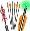 20 in Crossbow Bolts 6 Pack with 100 Grain Broadheads - Lighted Nocks