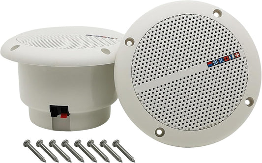 HiQltyla 5.25 Waterproof Outdoor Speakers - Marine/RV/Hot Tub - White (Pair)