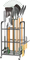 Garden Tool Organizer and Storage Rack - Compact Mobile Yard Stand