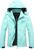 Women's Waterproof Polyester Rain Jacket with Detachable Hood