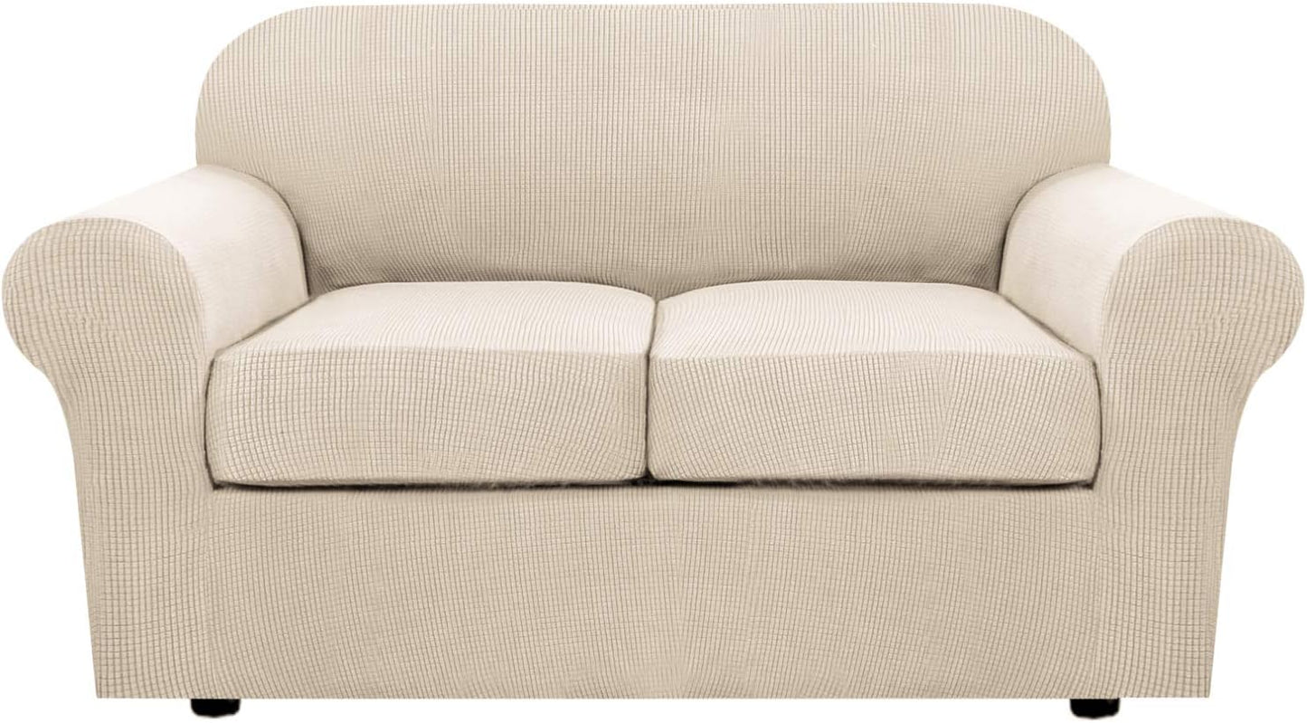 H.VERSAILTEX 3 Piece Stretch Sofa Covers for Loveseat Couch
