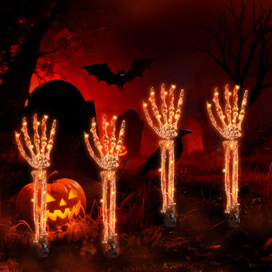 Halloween Decorations Outdoor with Solar Powered Skeleton Arms