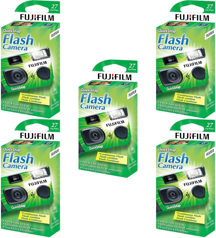 Fujifilm QuickSnap Flash 400 Camera - 5 Pack, Capture Memories Easily!