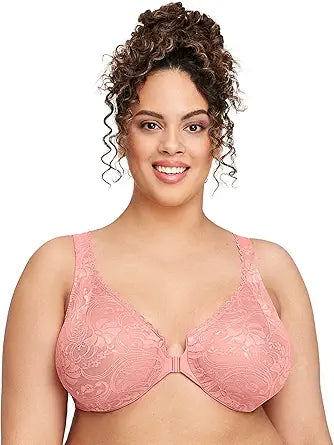 Glamorise Women's Plus Size Wonderwire Lace Underwire Bra #9245