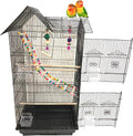 38-Inch Double Roof Top Flight Bird Cage with Toys - Large