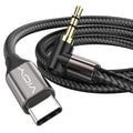 USB C to Aux 3.5mm Cable 6.6 ft Right Angle - Durable Stereo Lead