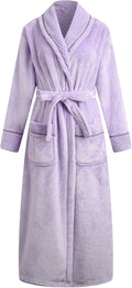 Richie House Women's Plush Soft Warm Fleece Bathrobe Robe - Cozy Shoes