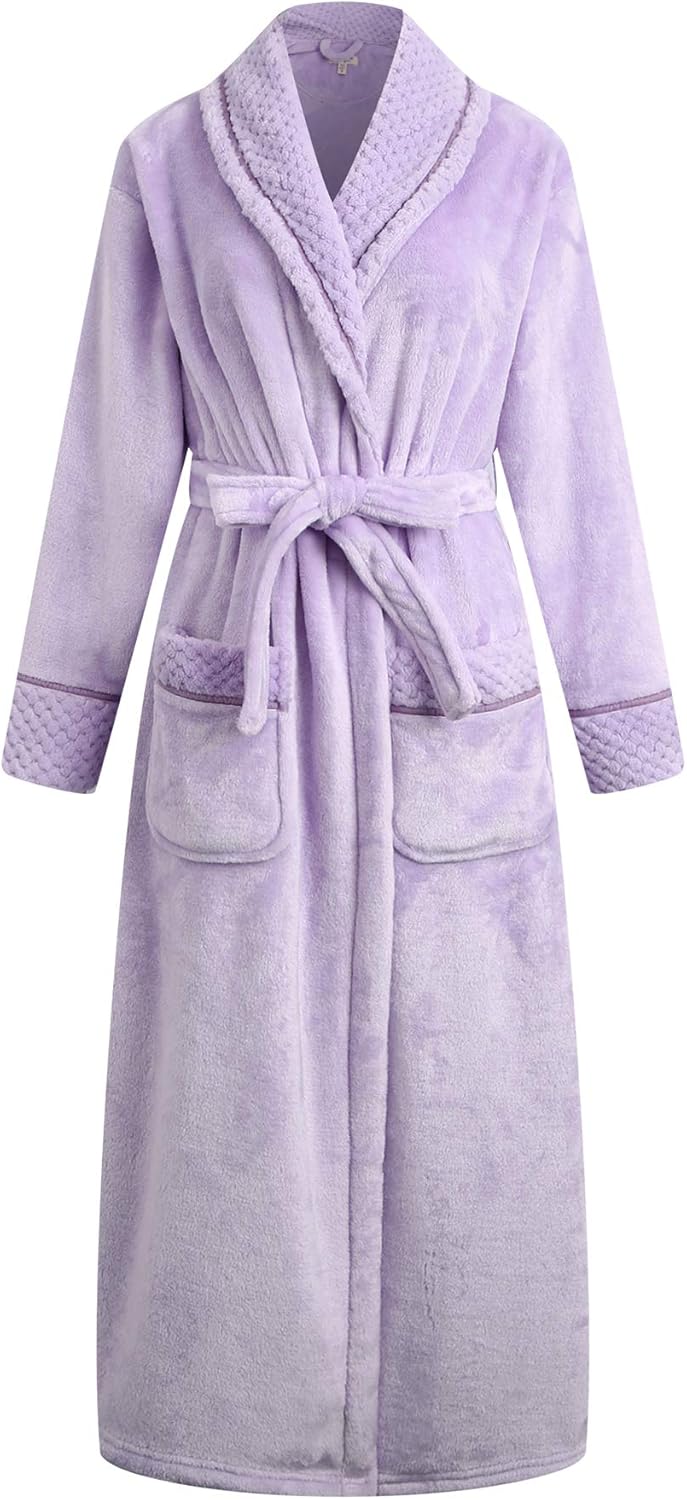 Richie House Women's Plush Soft Warm Fleece Bathrobe Robe RH1591