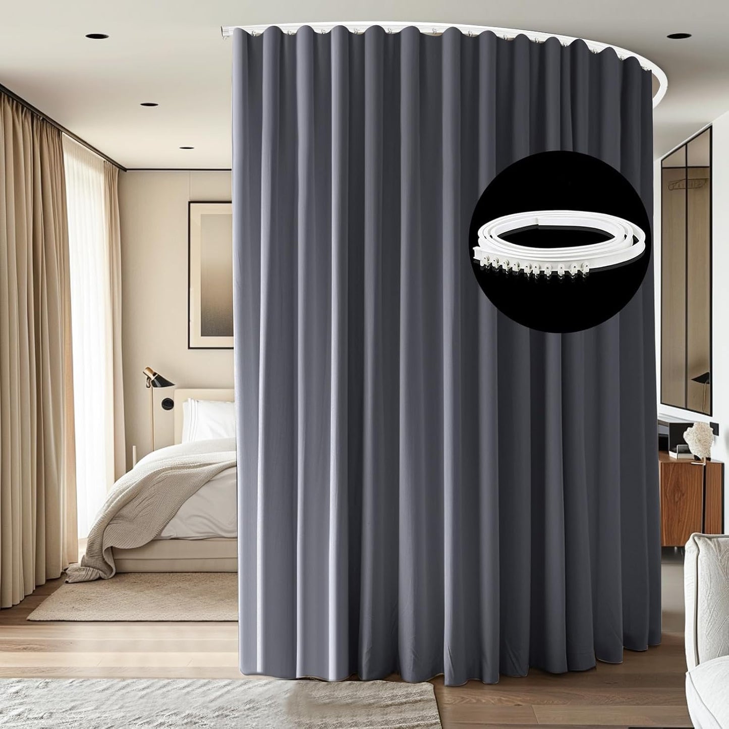 Room Divider Ceiling Mounted Curtains Track Sets for Privacy