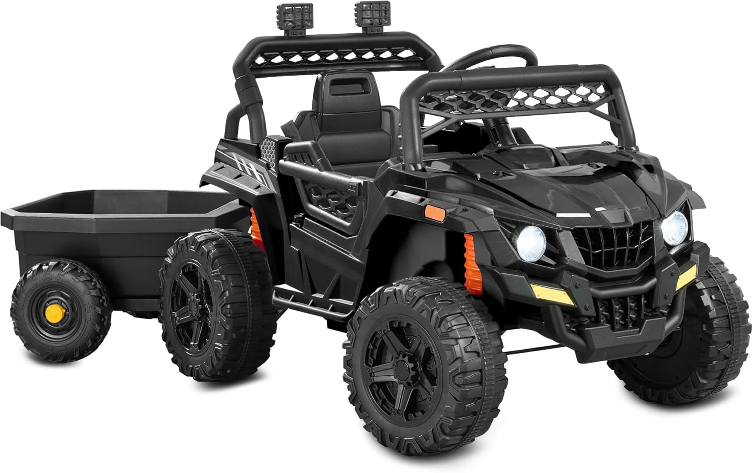 Kids 12V Electric Ride On UTV Car with Trailer and Bluetooth