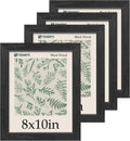 8x10 Picture Frame 4 Pack Black Wooden Textured - Timeless Gallery