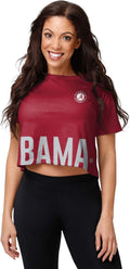 FOCO Womens Wordmark Crop Top Fashion Shirt - Team-Colored Style