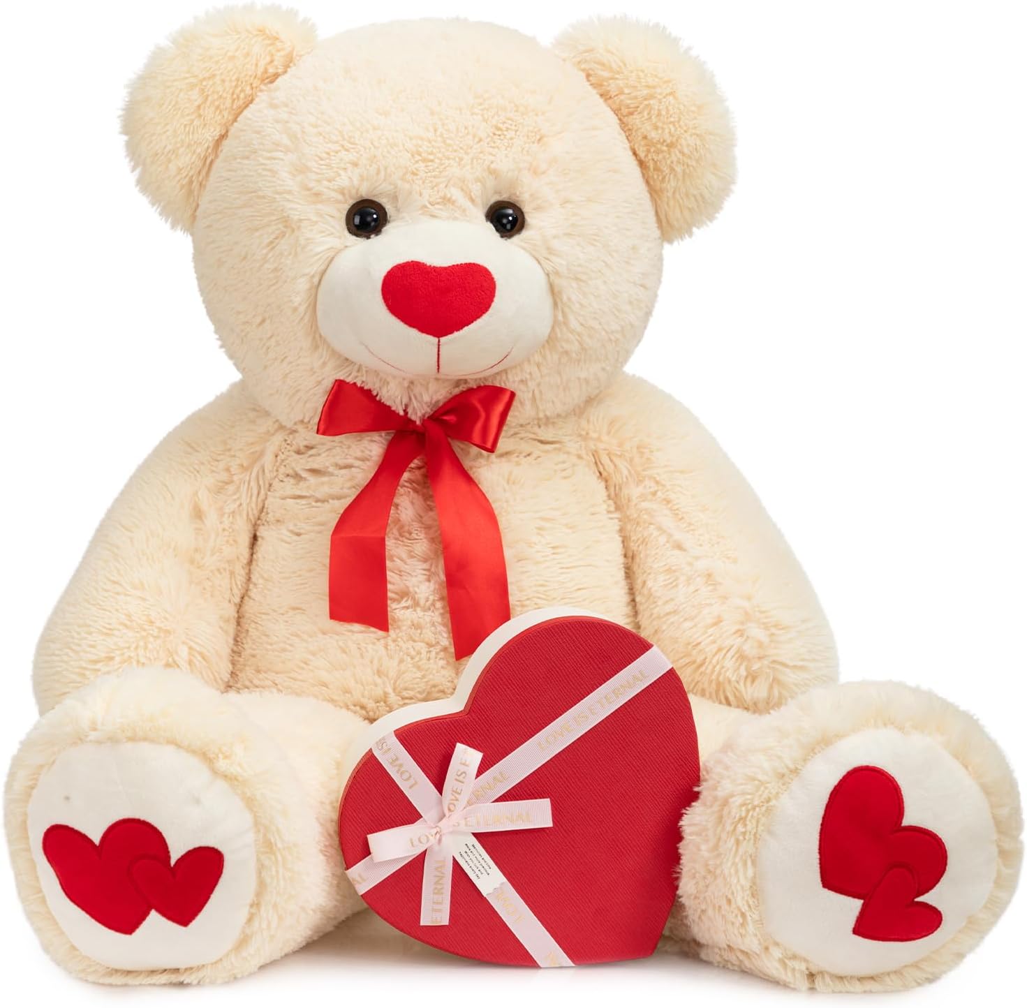 Big Teddy Bear Stuffed Animal with Heart for Kids and Girlfriend