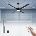 84in Large Ceiling Fan with Black Aluminum Blades - Quiet High CFM