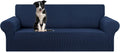 Stretch Oversized Sofa Slipcover 94-110 in Navy Blue - Jacquard