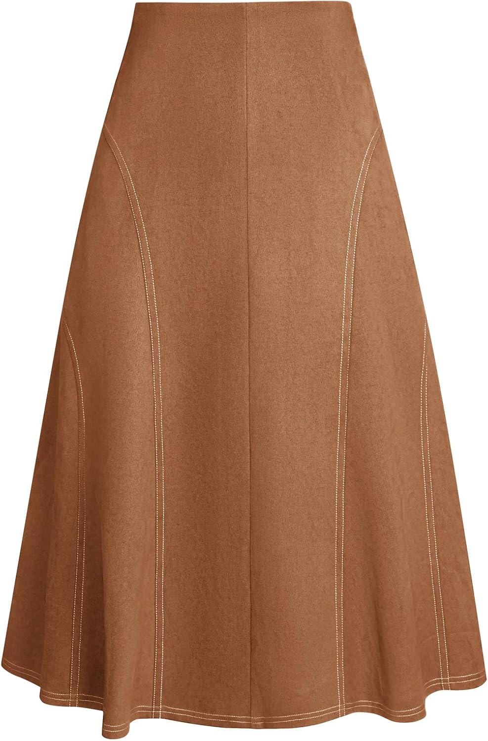Kate Kasin Women's Suede Midi Skirt for Fall and Winter Style