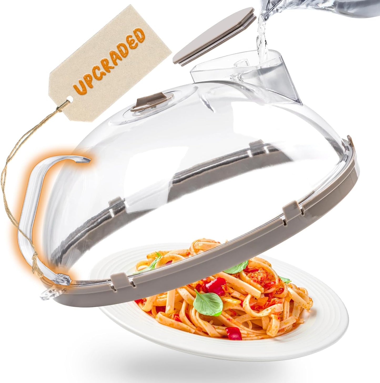 12 Inch Microwave Splatter Cover for Food with Water Steamer
