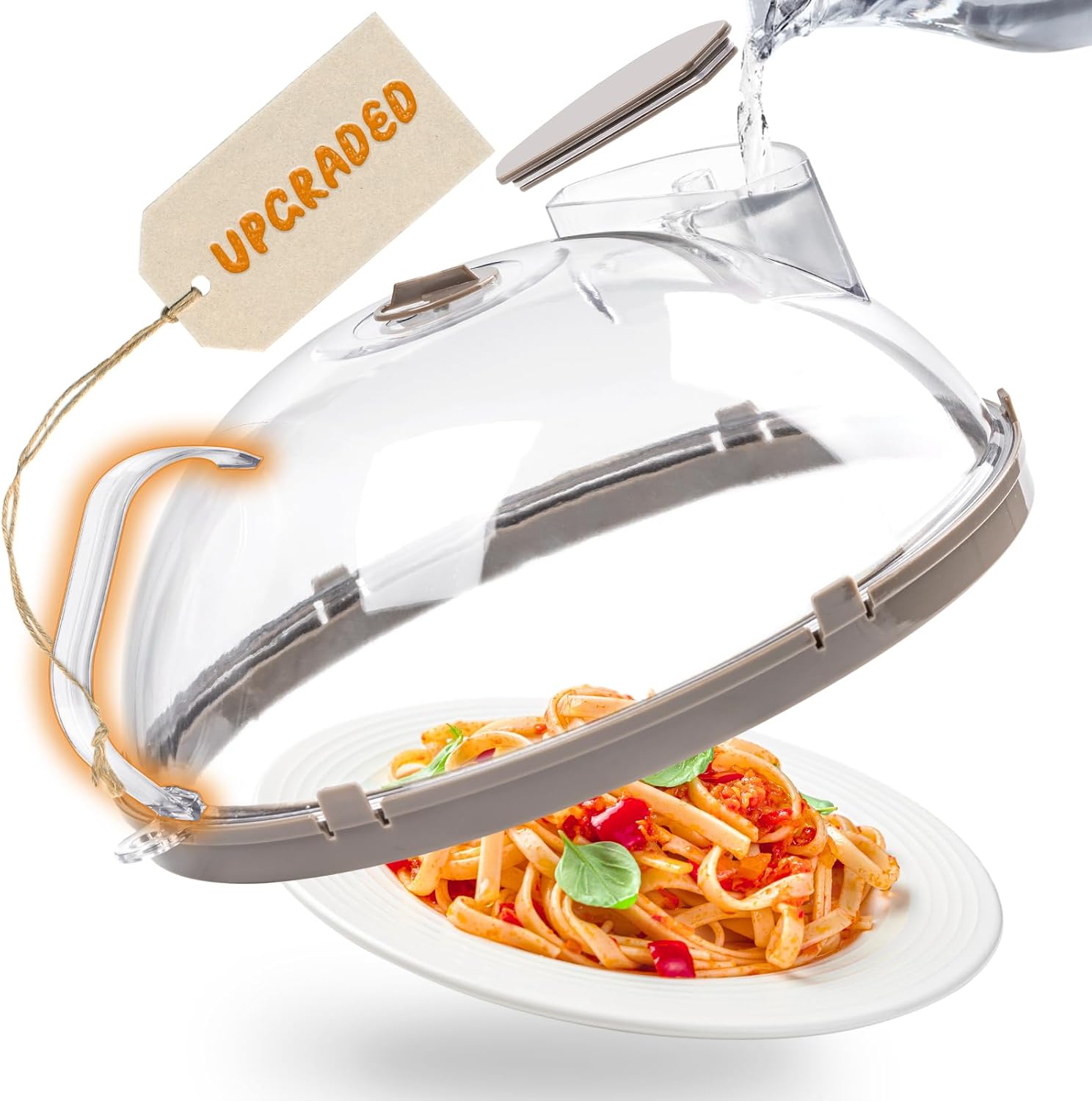 12 Inch Microwave Splatter Cover for Food with Water Steamer
