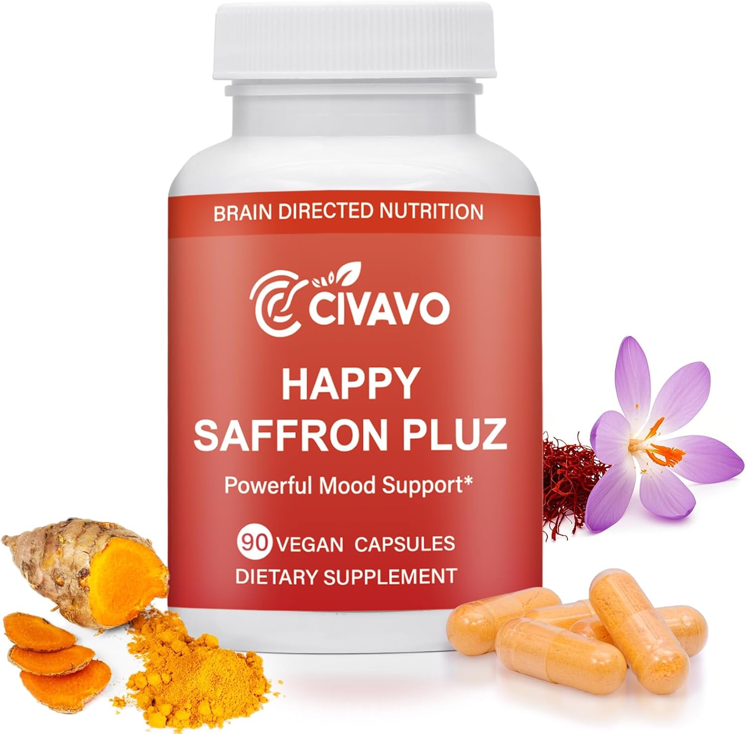 Happy Saffron Supplements for Mood, Focus, and Eye Health