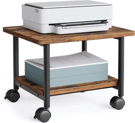 VASAGLE Heavy-Duty Printer Stand with Locking Wheels for Office
