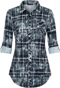 DJT Womens Soft Knitted Button Down Shirt - Stretchy Long Sleeve