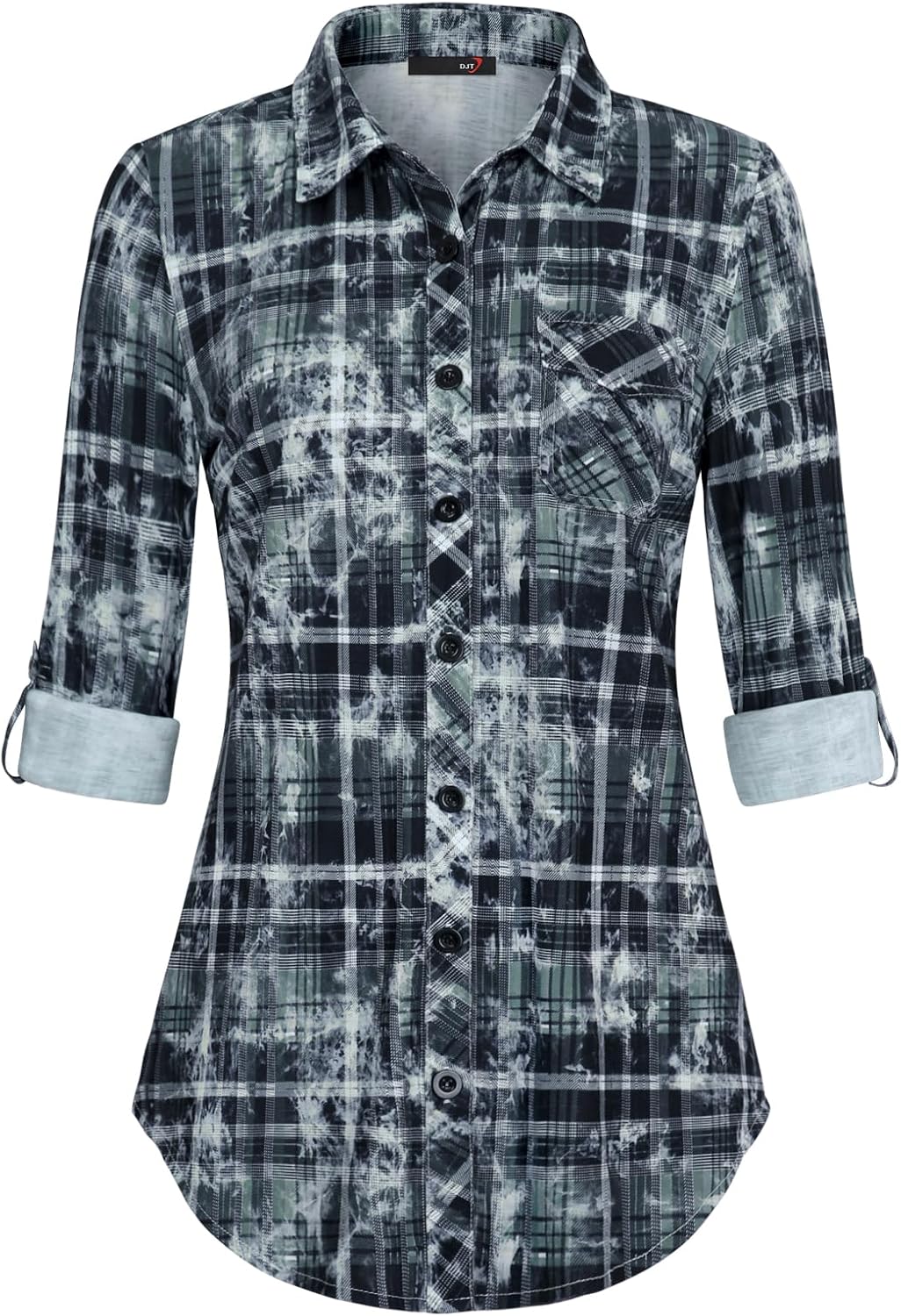 DJT Womens Soft Knitted Shirts for Casual and Work Wear
