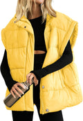 Oversized Puffer Vest Womens Sleeveless Full Zip - Warm, Casual Layer