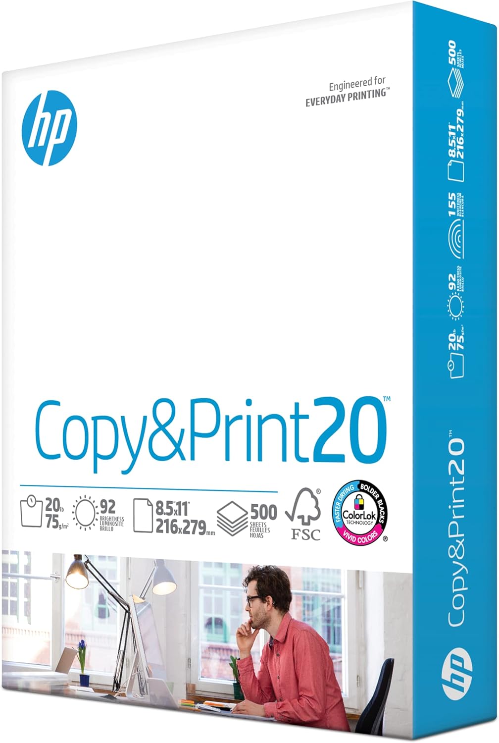 HP Copy Paper | 500 Sheets | 92 Bright | USA Made