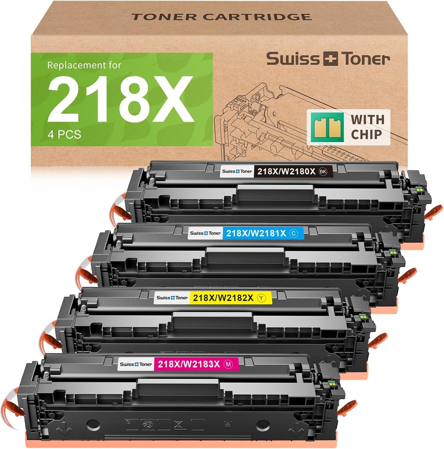 218X Toner Cartridges 4 Pack for HP Color LaserJet Printers