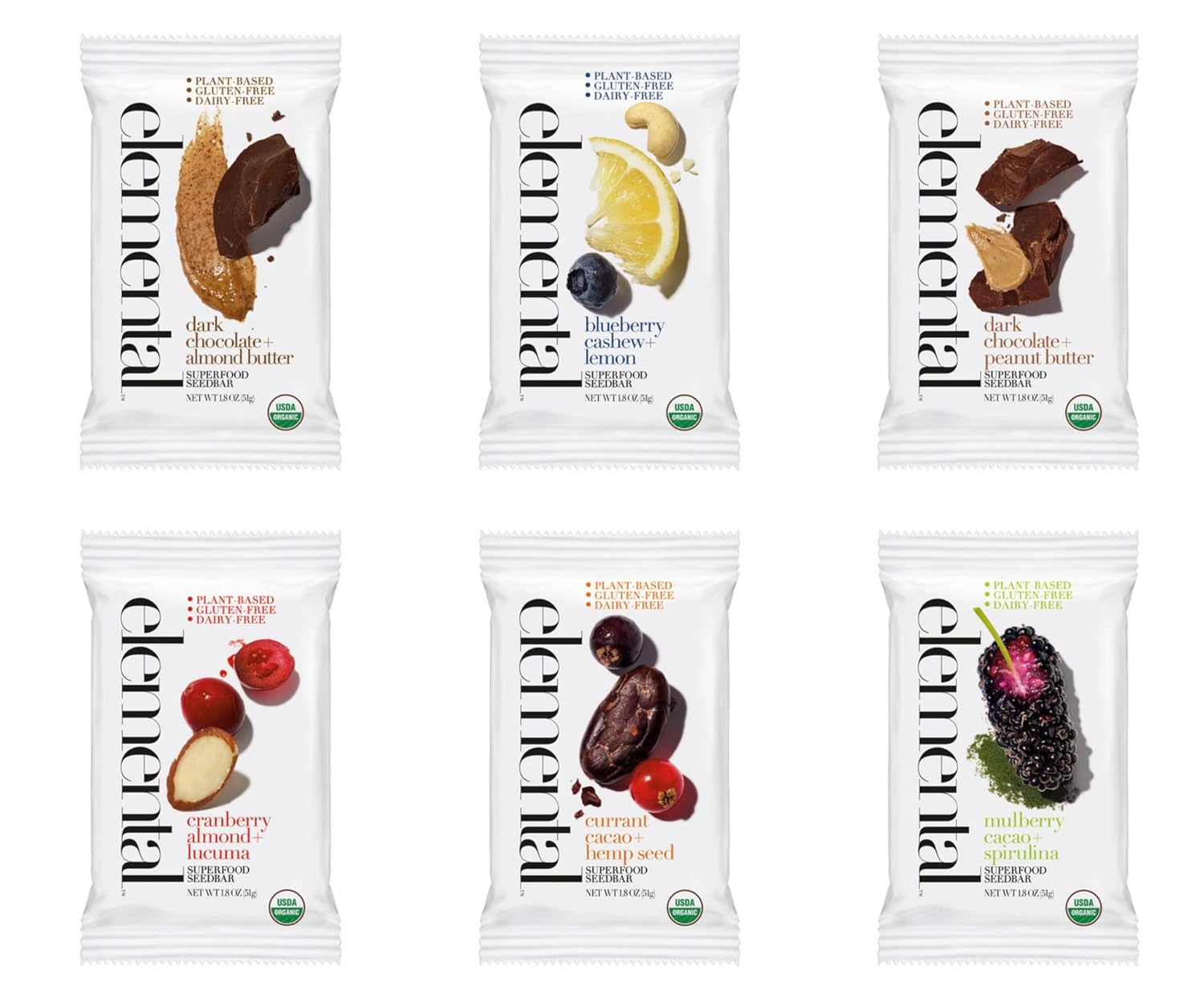 Elemental Superfood Seedbars Variety Pack - Organic & Gluten Free