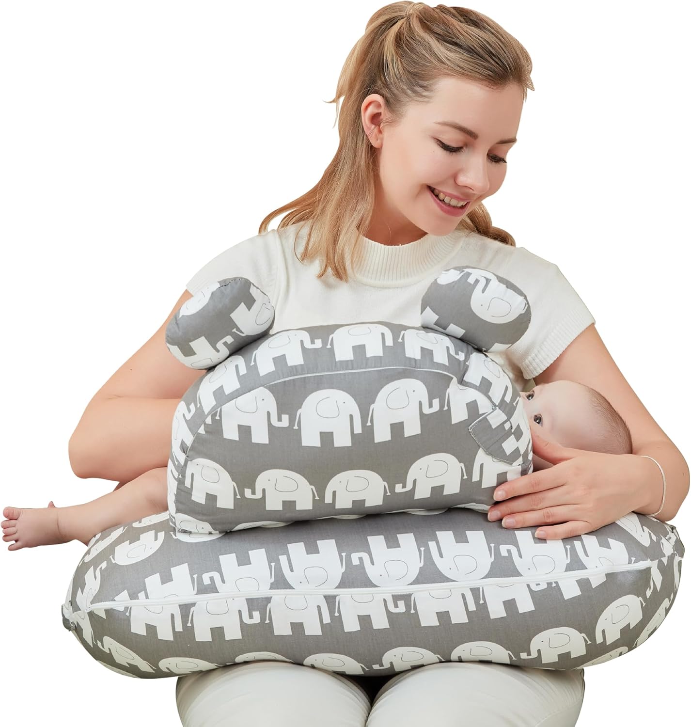 Nursing Pillow for Breastfeeding with Adjustable Waist Strap