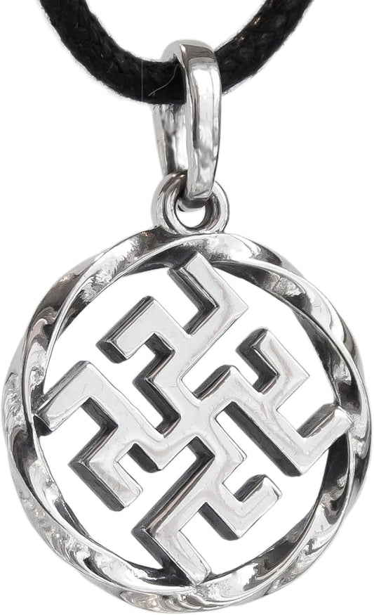 925 Sterling Silver Viking Thunder Cross Necklace for Protection