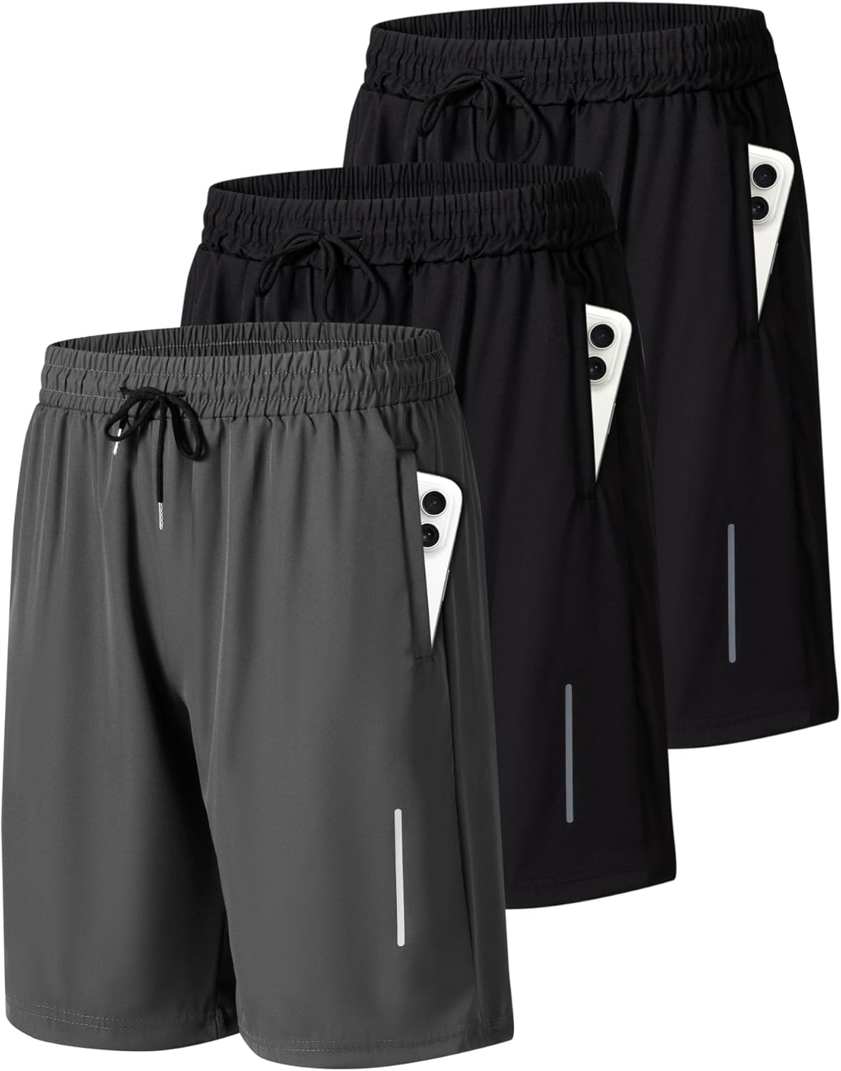 JWJ Mens Athletic Gym Workout Shorts for Running and Basketball