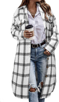 Womens Plaid Shacket Jacket Long Corduroy Shirt - Cozy Oversized Fit 2