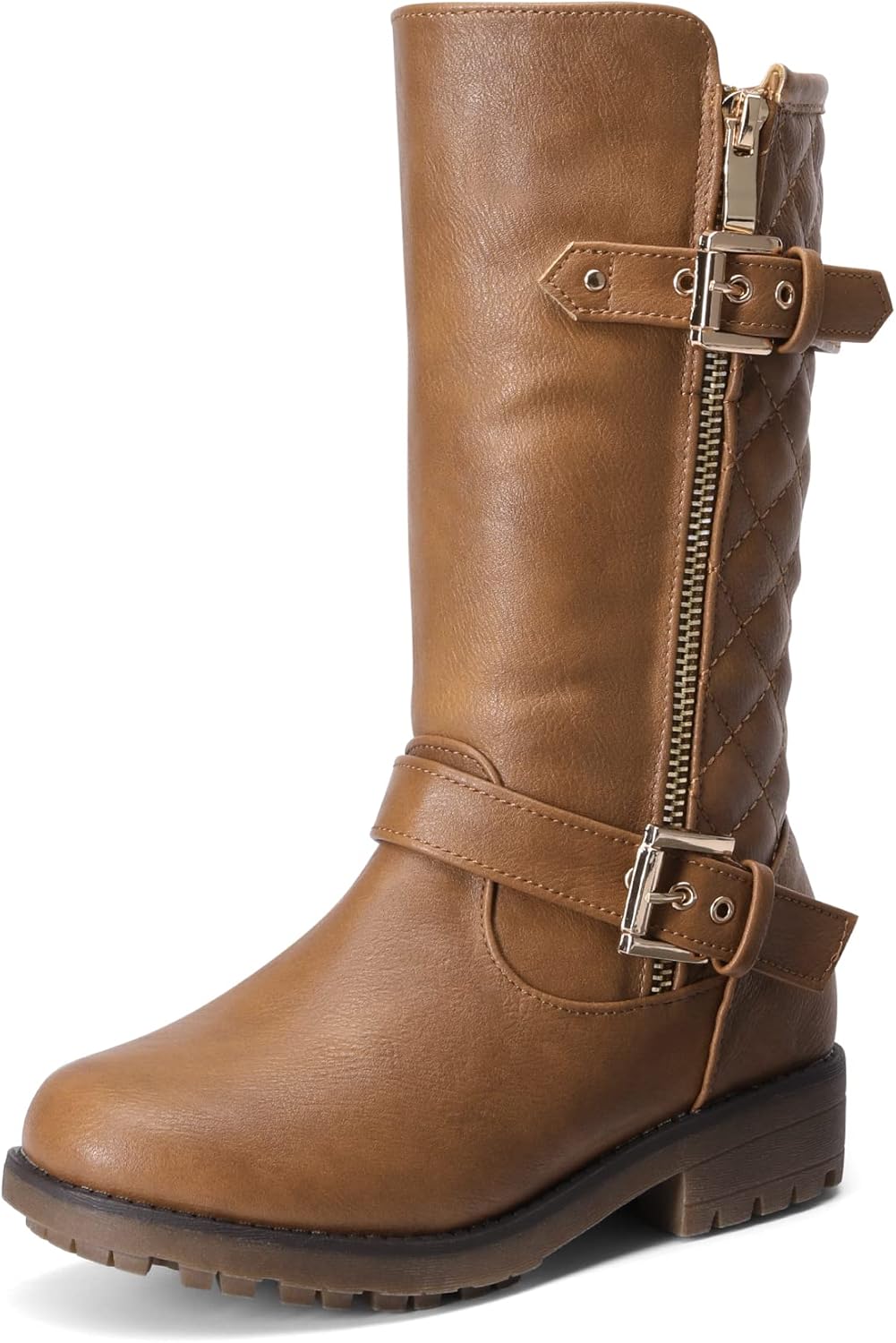 DREAM PAIRS Girls Faux Fur Knee High Winter Riding Boots