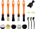 Car Detailing Brush Set - Soft Boar Hair Auto Cleaning Kit